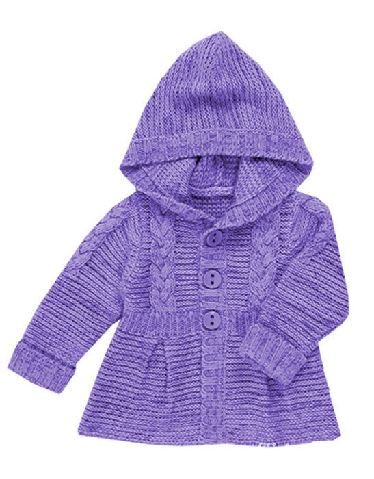 Жакет-пальто для трехлетней девочки вязаный спицами