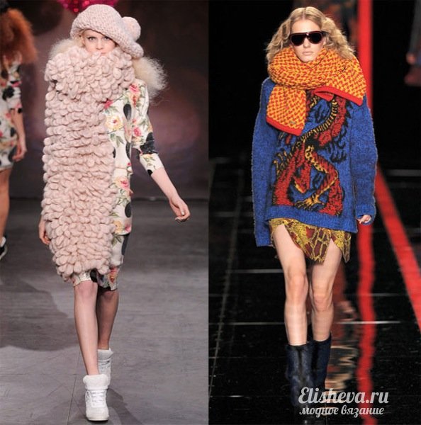 Модные вязаные платки и шарфы зимы 2013-2014