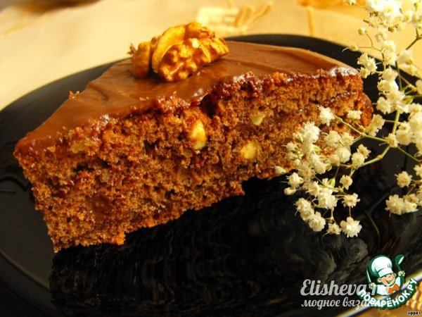 Шоколадный торт с орехами без выпечки