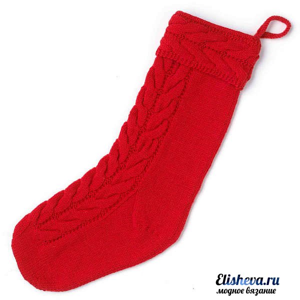 Красочный атрибут праздника: новогодний носок для подарков крючком