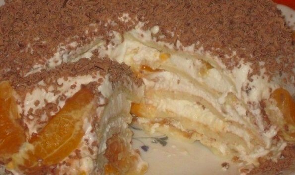 Торт с мандаринами "Ностальгия по советскому мороженому". Рецепт с фото
