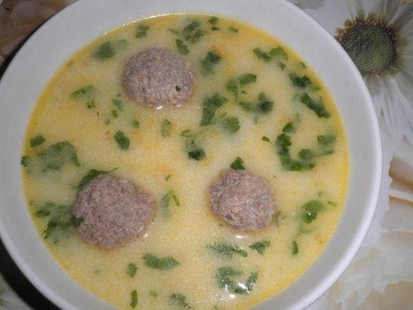 Сырный суп с фрикадельками. Рецепт с фото