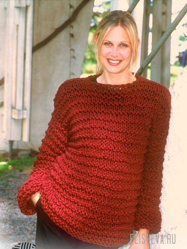 Женский пуловер от "Все идеальное просто" DROPS Design, вязаный спицами