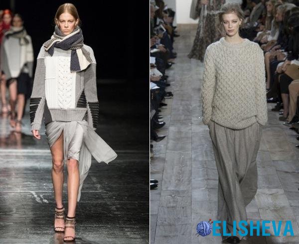 Модные вязаные кофты и свитера 2015