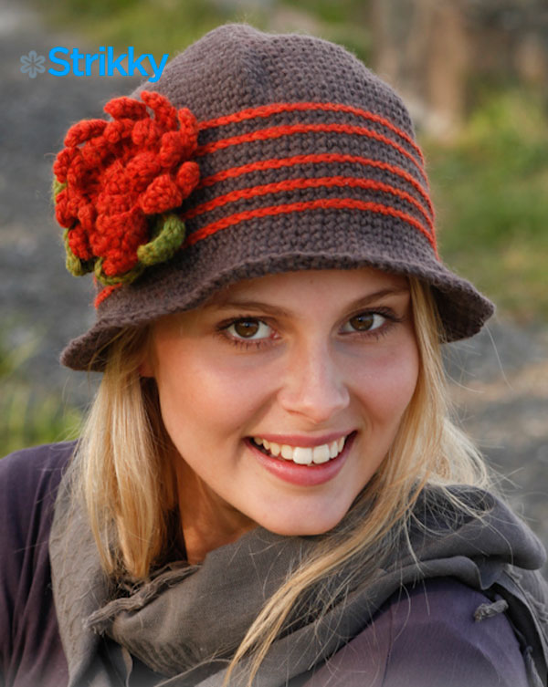 Шляпа «Miss Potter», от Drops Design, вязаная крючком