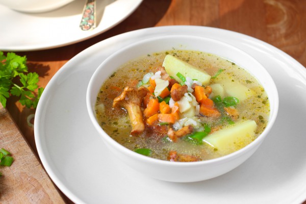Постный суп с грибами и рисом. Рецепт с фото