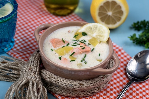 Финский сливочный суп с лососем. Рецепт с фото
