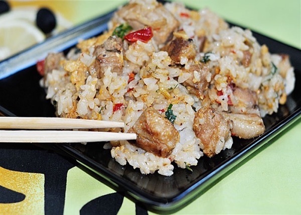 Жареный рис со свининой, пошаговый рецепт с фото