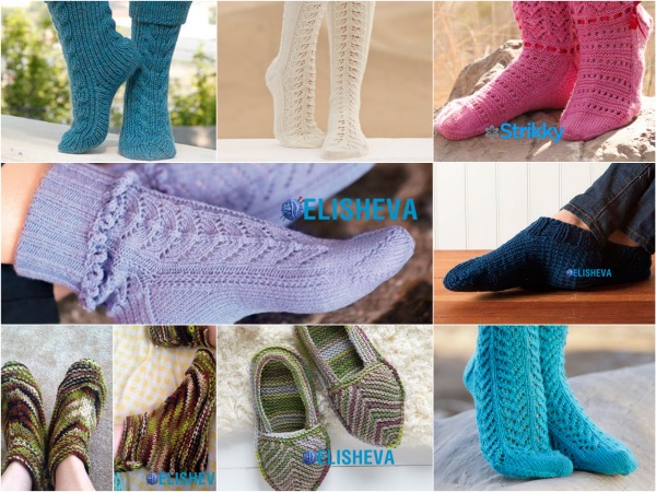 20 самых популярных женских носков и тапок вязаных спицами в 2015 году