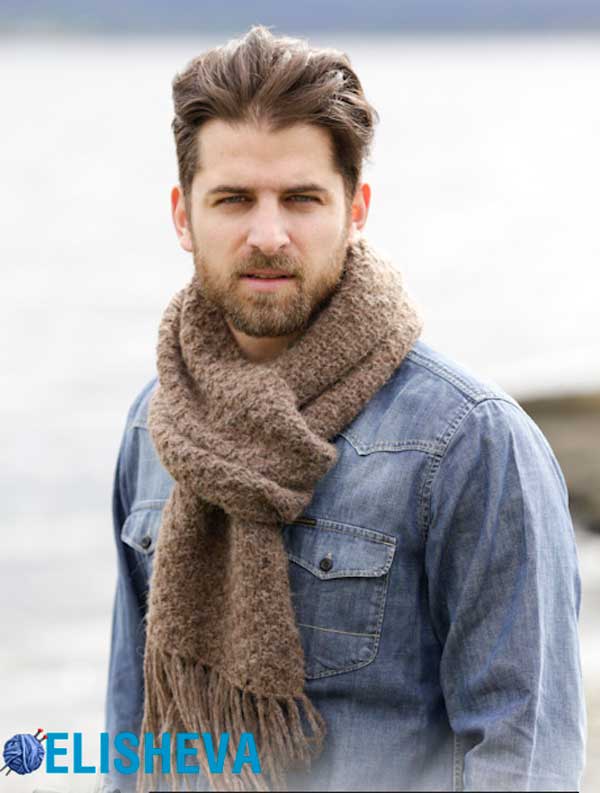Вяжем мужской шарф спицами: схемы с узорами для начинающих