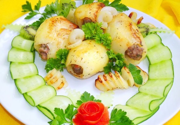 Фаршированный картофель, пошаговый рецепт с фото