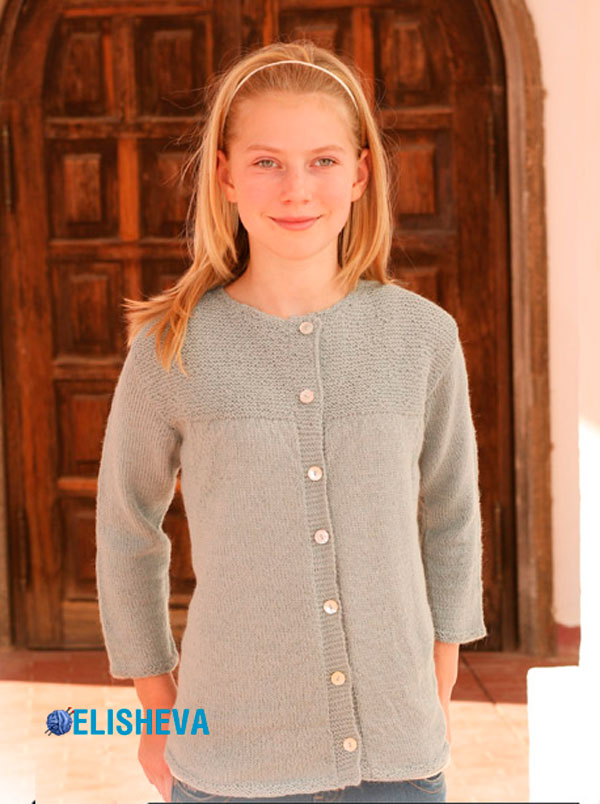 Жакет от Drops Design: описание вязания спицами для девочки 7 - 14 лет