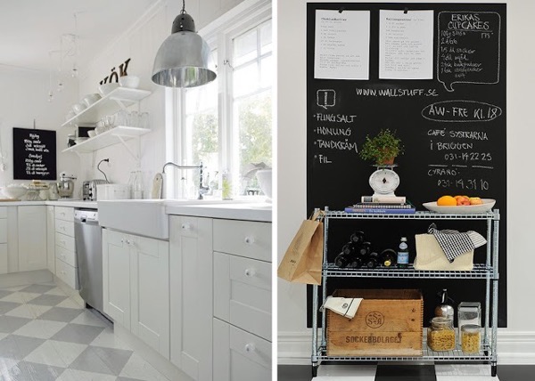 Грифельная доска в интерьере кухни: 50 фото-идей