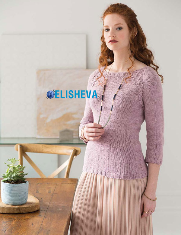 Пуловер с аранами по реглану от Vogue Knitting вязаный спицами