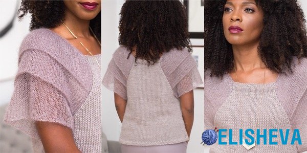 Нарядный пуловер вязаный спицами от Vogue Knitting