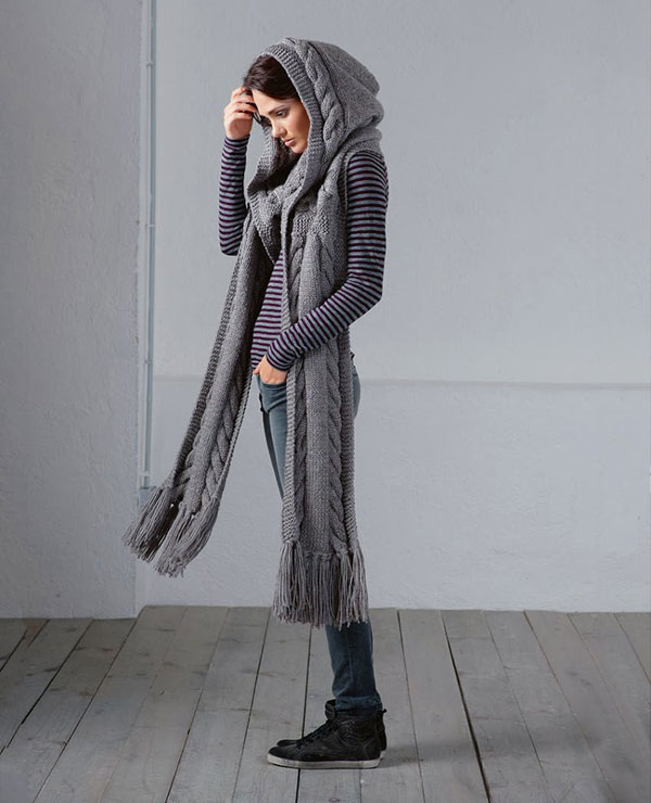 Яркий вязаный шарф “восьмерка” для женщин