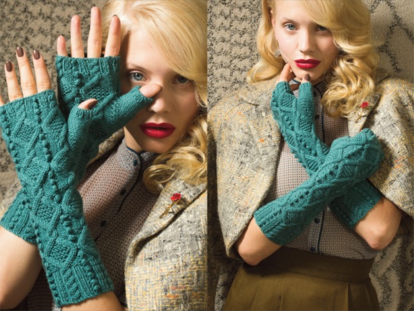 Митенки с одним пальцем из Vogue knitting вязаные спицами